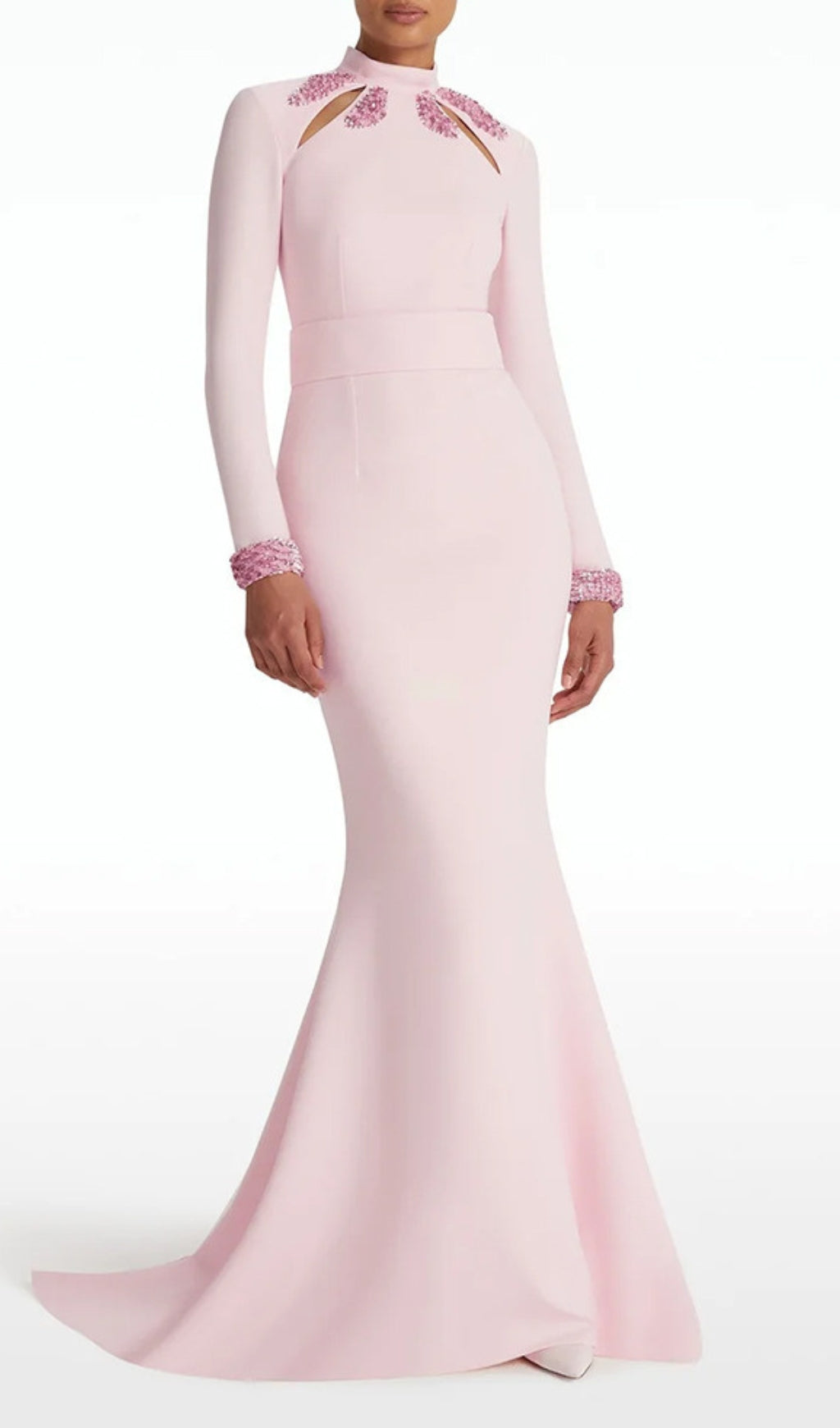 Euleta Sequin Embellished Long Sleeve Gown