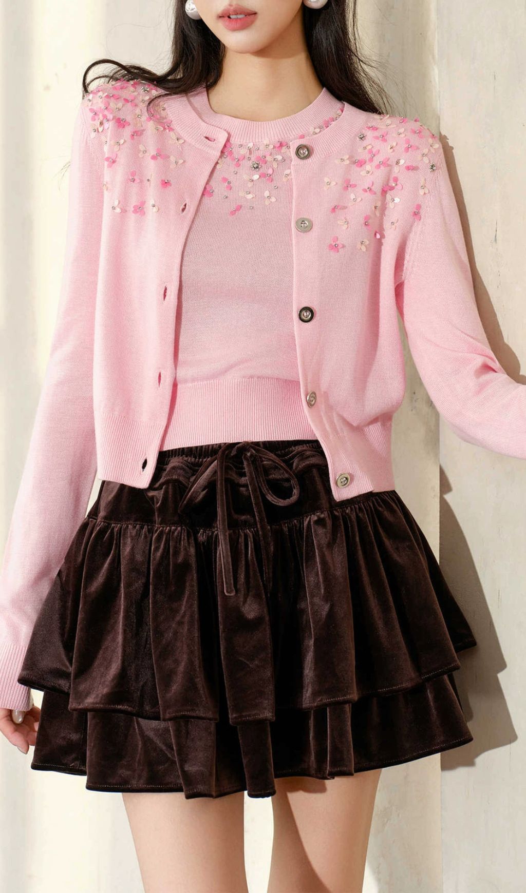 Heron Embellished Knit Cardigan