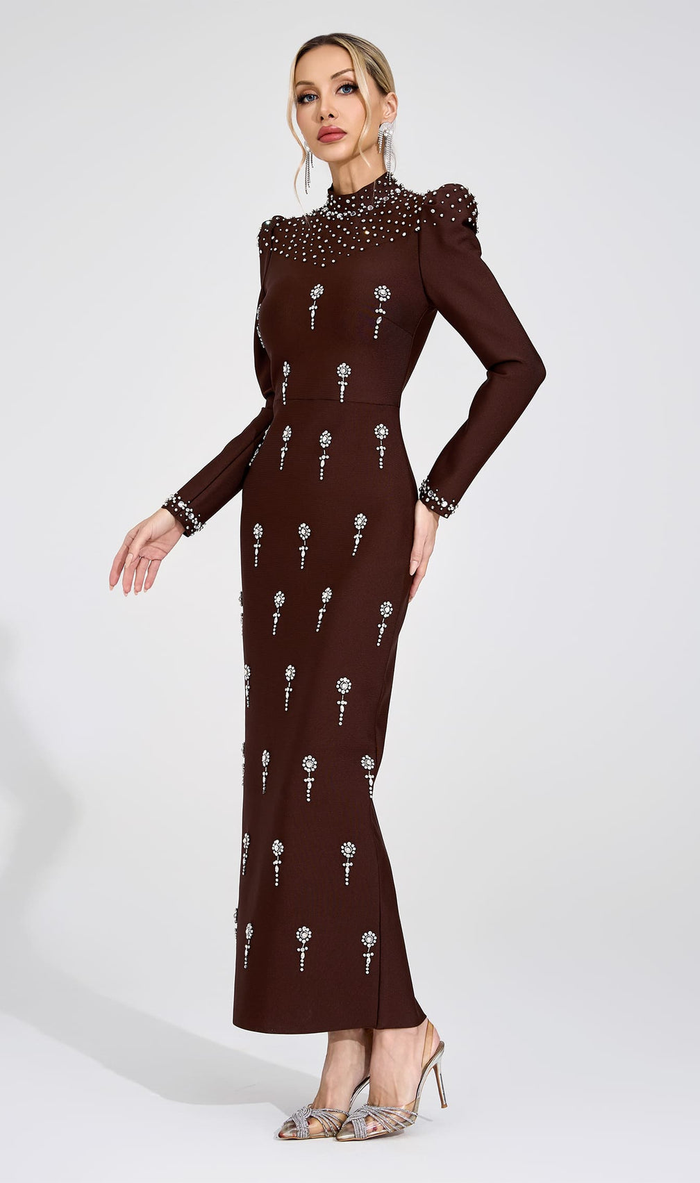 tammy Brown rhinestone embellished Bandage Maxi Dress