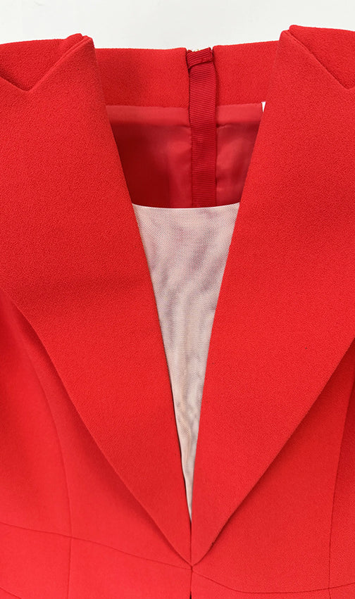 Hali Red Long Sleeve Blazer