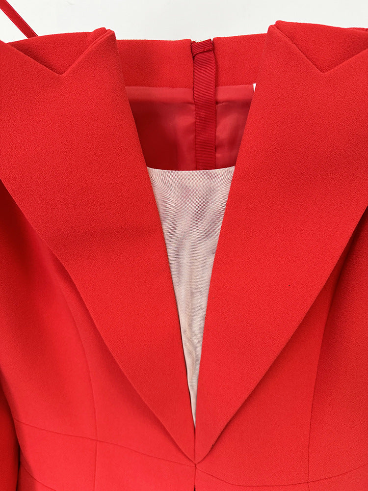 Hali Red Long Sleeve Blazer