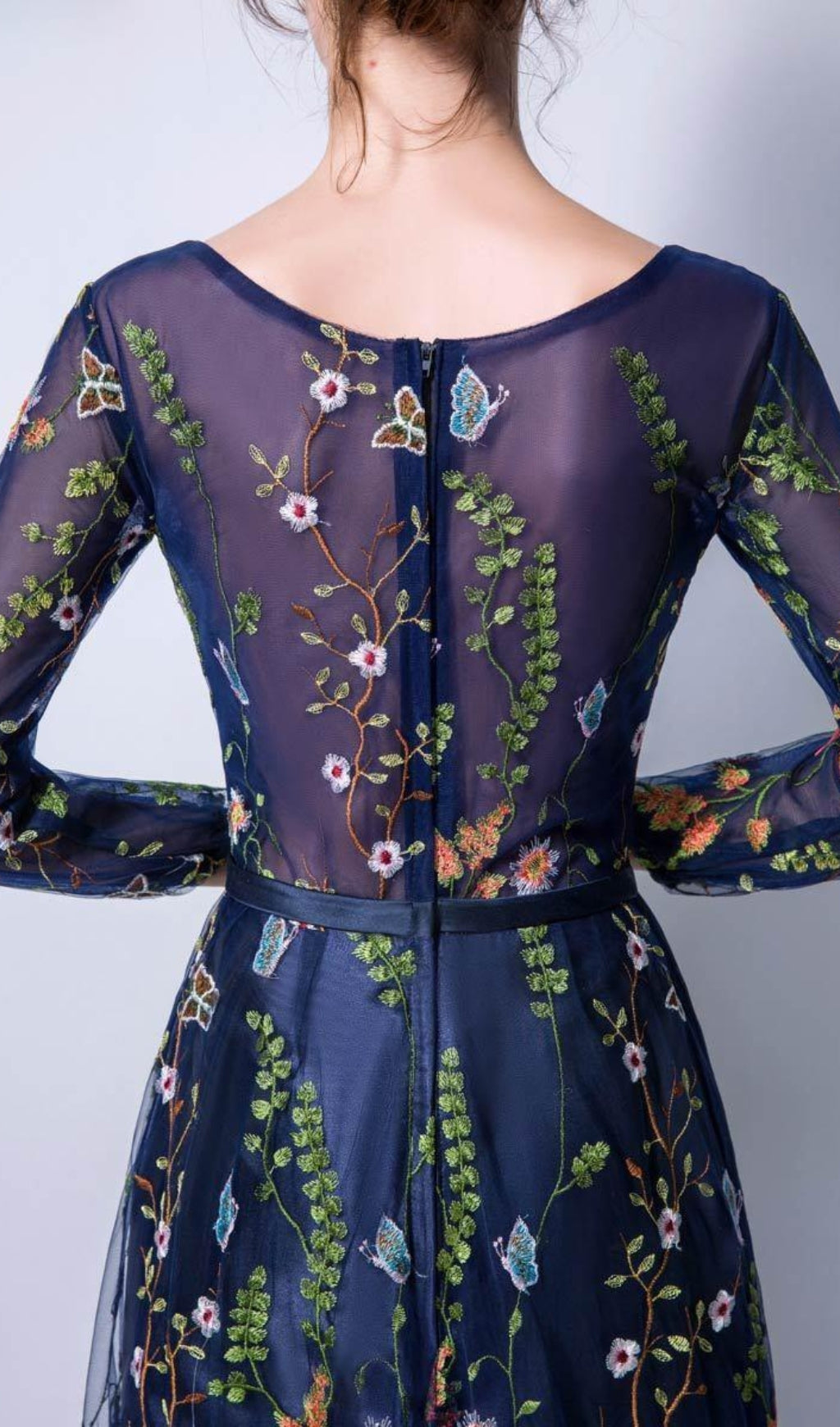 Daphne Flower Mesh Midi Dress