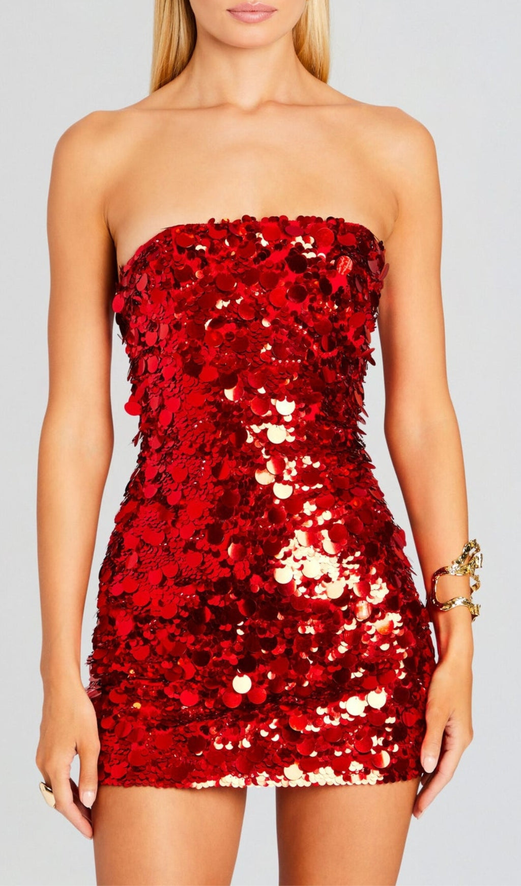 Almaas Red Sequin Mini Dress