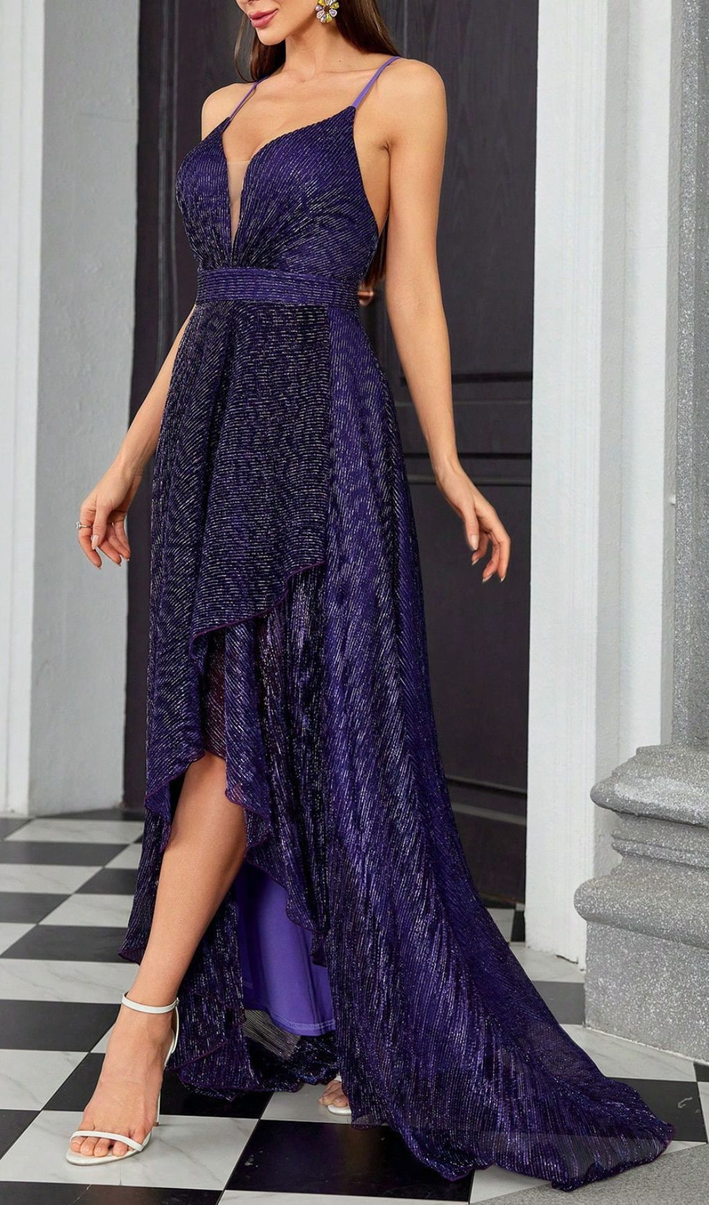 Halle Purple Strappy Maxi Dress