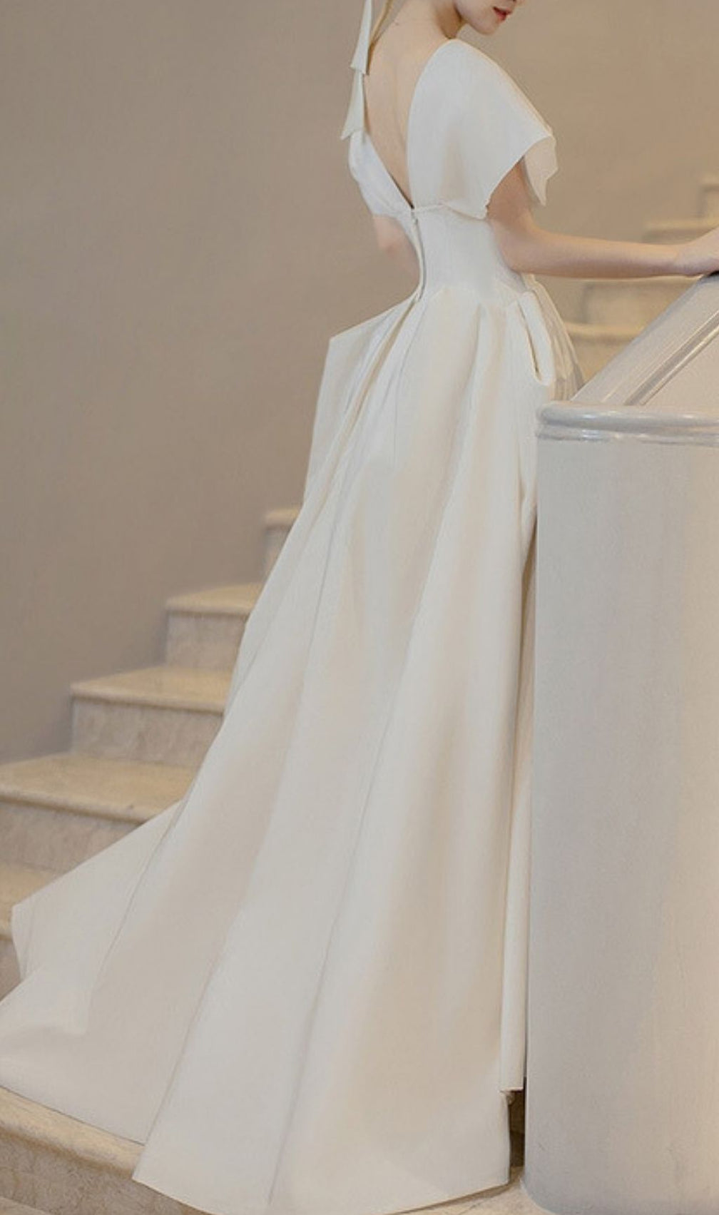 Karlene Timeless White V-Neck Maxi Dress | Elegant 'Old Money' Gown