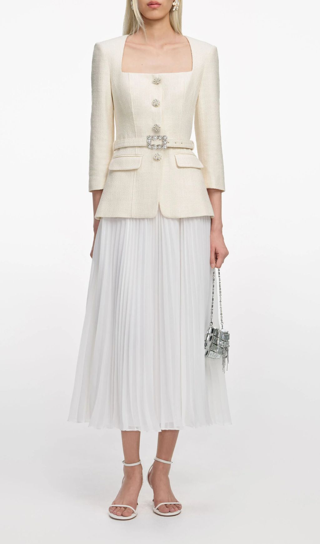 Ilayda Elegant Pleated Midi Dress | Long Sleeve Sophistication & Chic Style