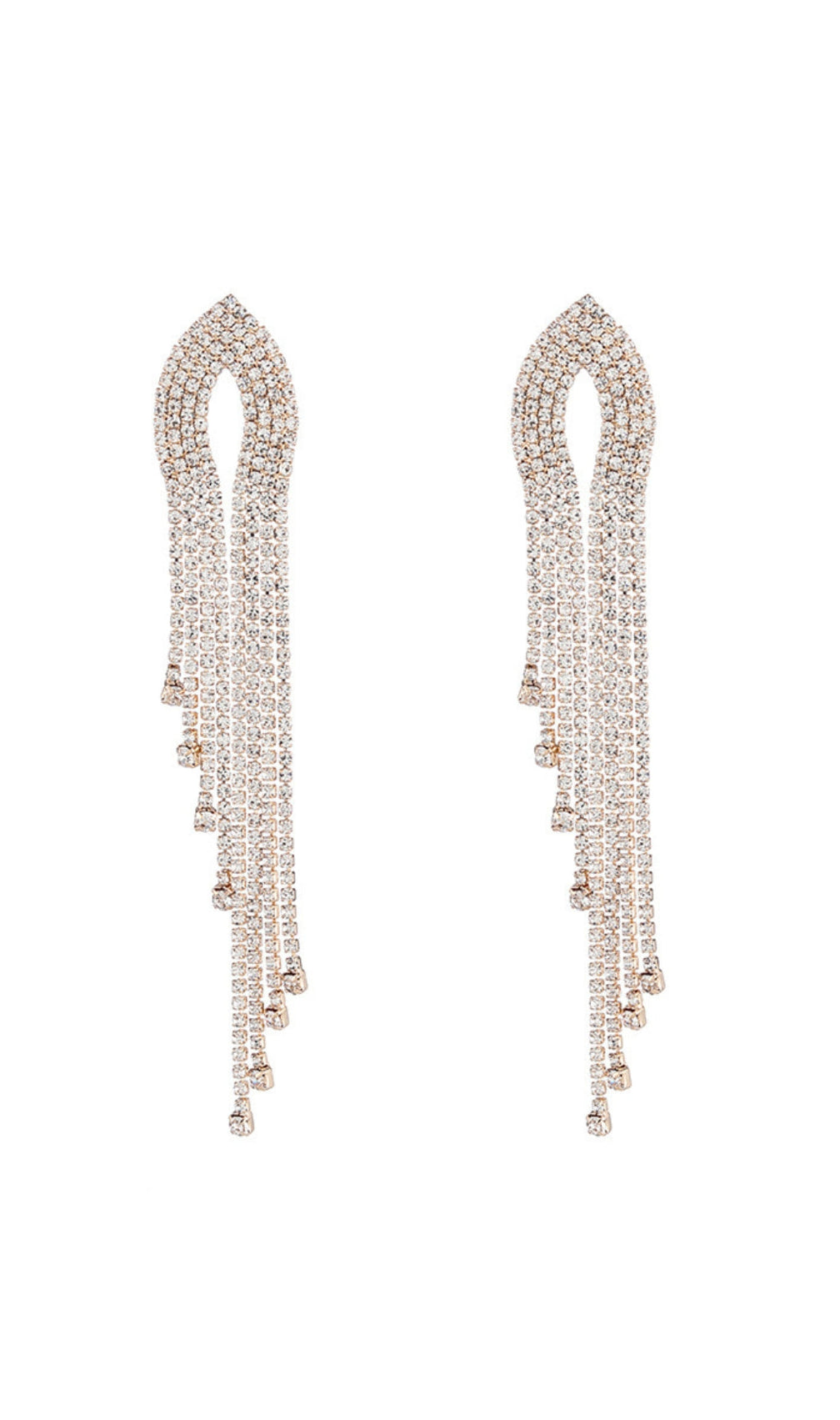 Silver Diamante Tassel Earrings