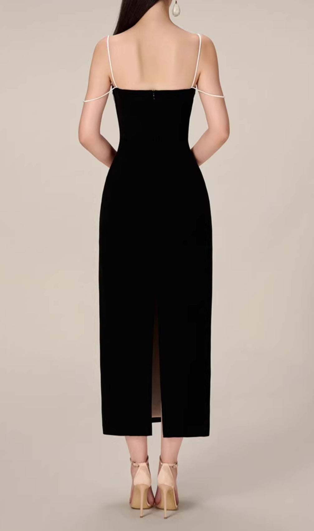 Emilia Black Knot Midi Dress