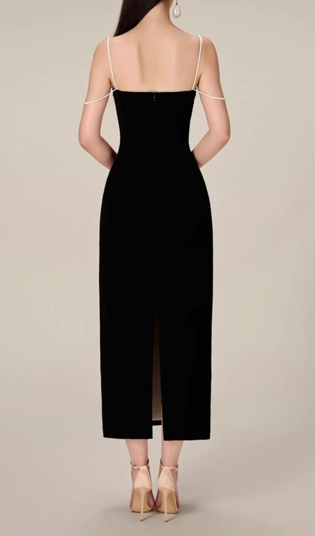 Emilia Black Knot Midi Dress