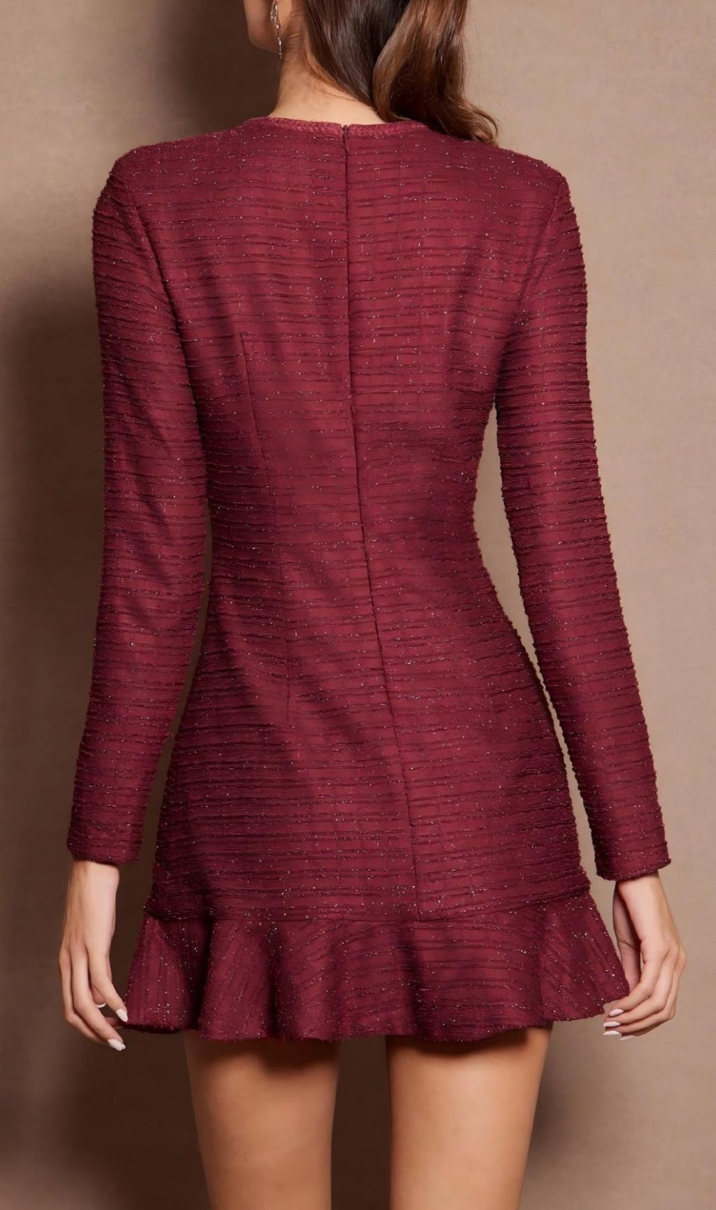 Lani Red Long Sleeve Mini Dress