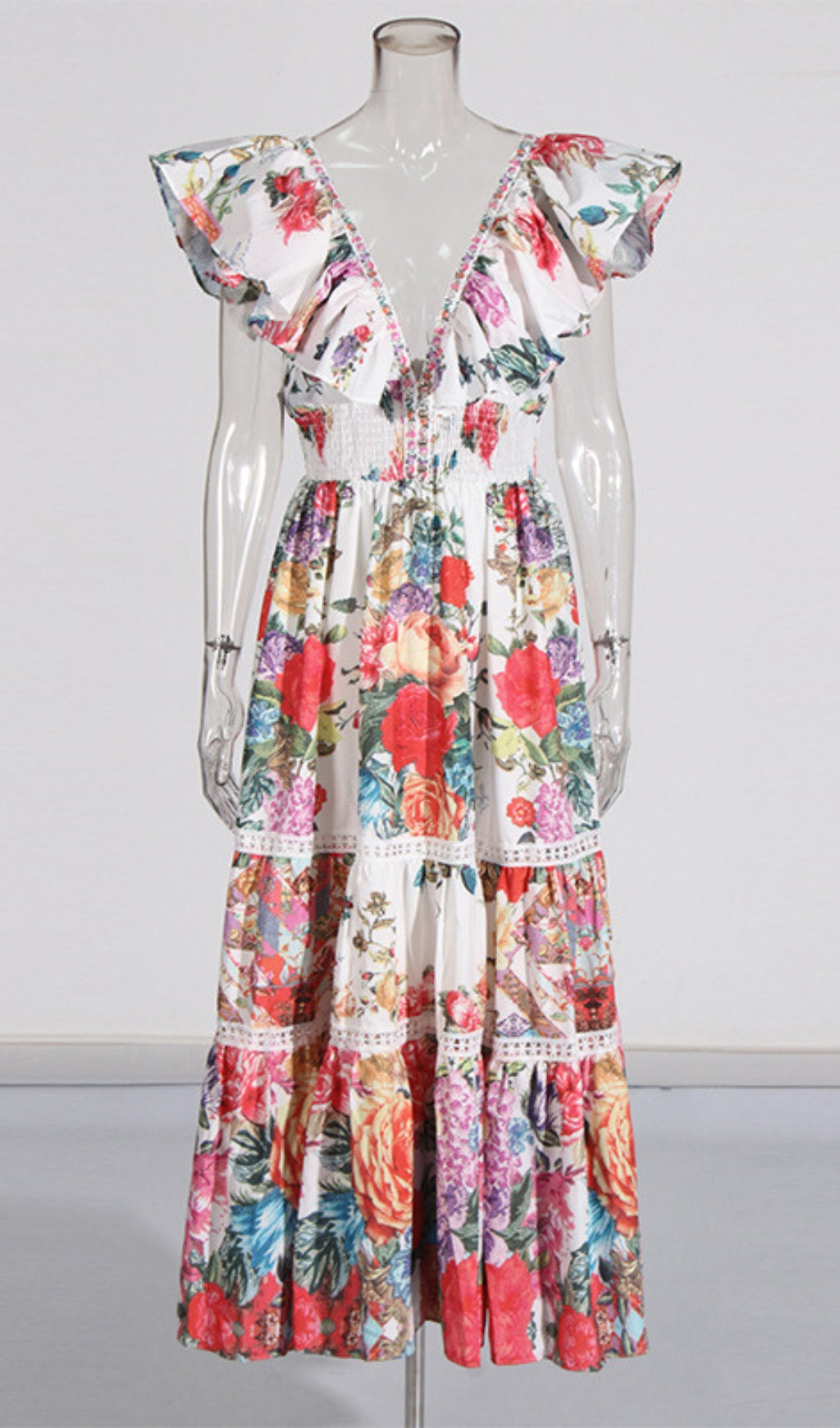 Efrem V-Neck Printed Midi Dress