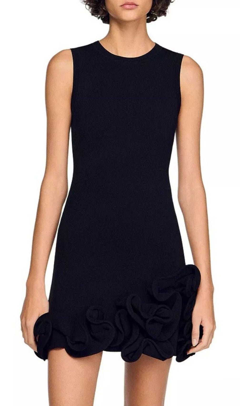 Chloe Elegant Sleeveless Ruffle Knit Mini Dress