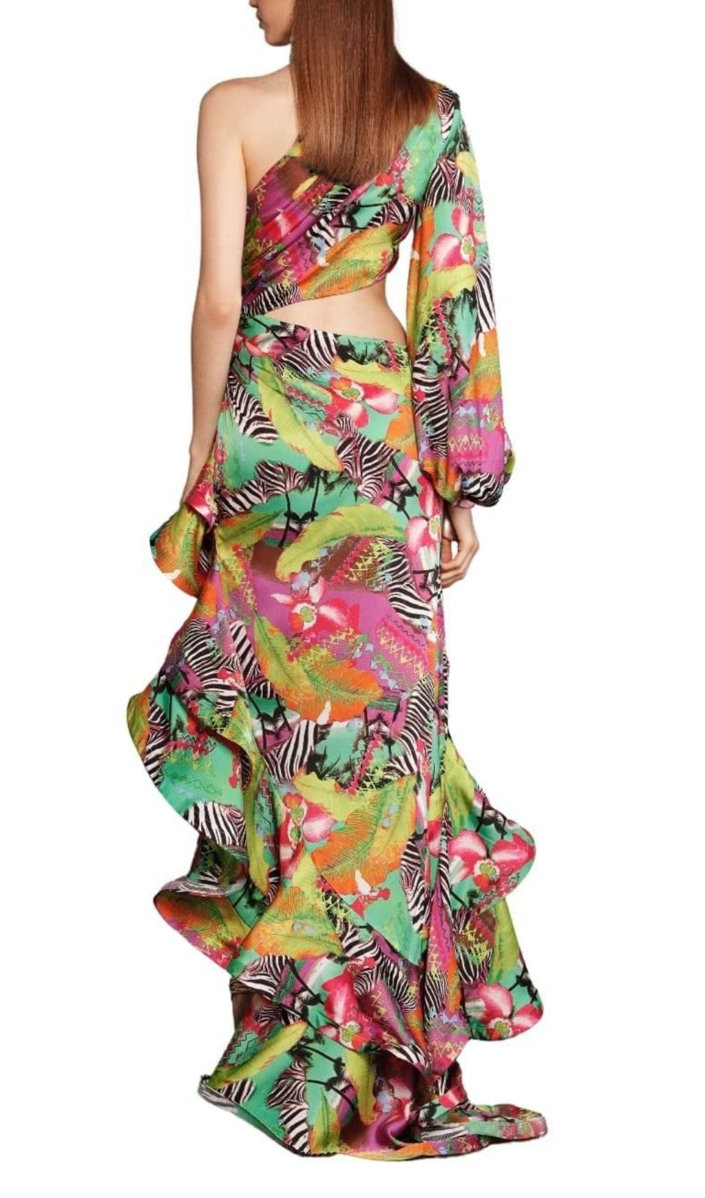 Asfrid One Shoulder Printed Maxi Dress