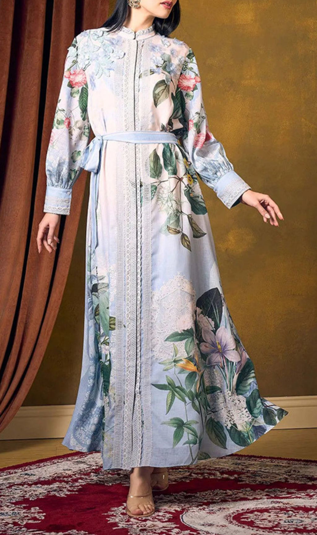 Inna Floral Bloom Long Sleeve Maxi Dress - Elegant Flowy Gown