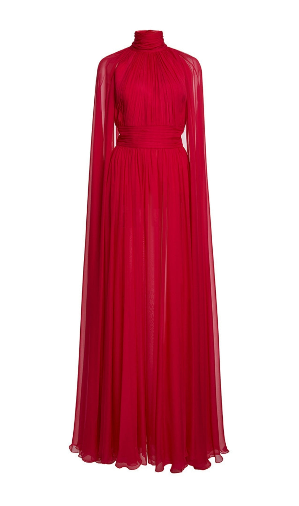 Françoise Red Pleated Maxi Dress
