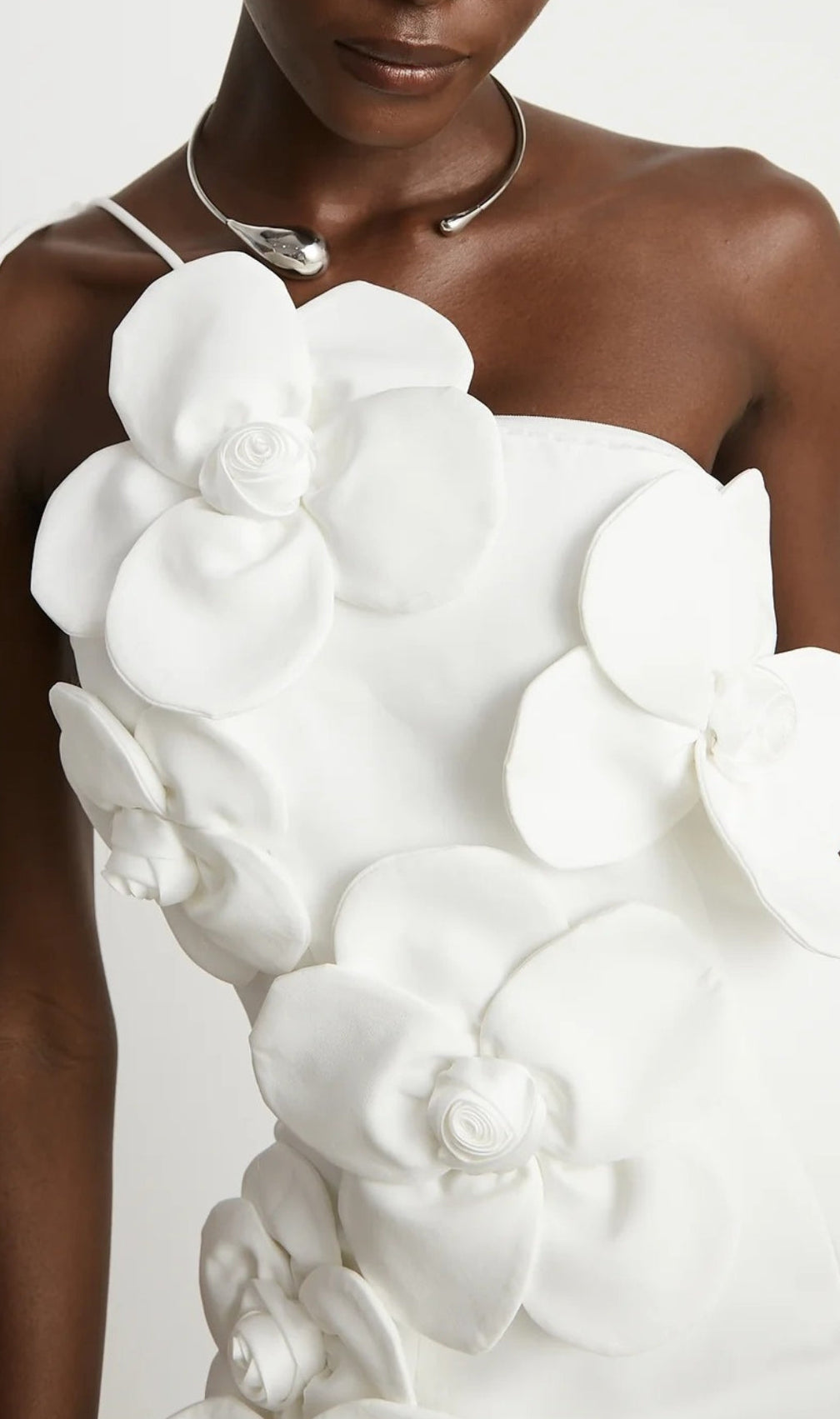 Benji White 3D-Flower Mini Dress