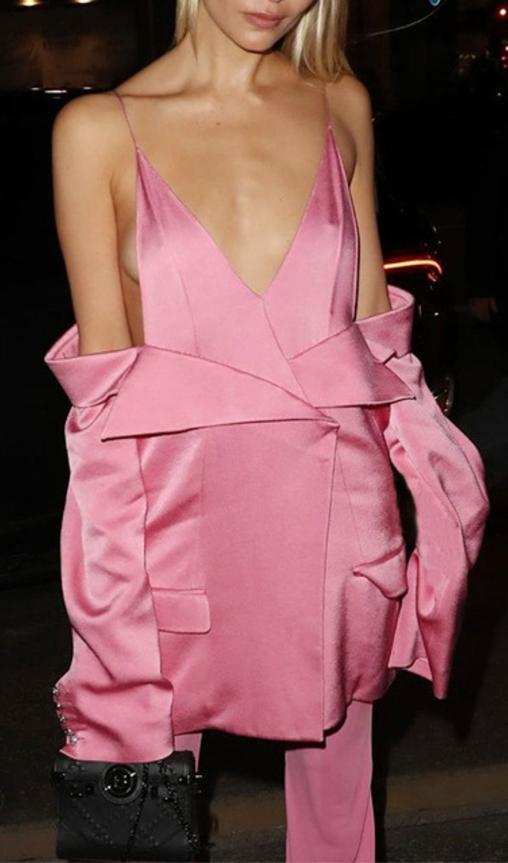 Aurera Pink Off Shoulder Mini Blazer Dress