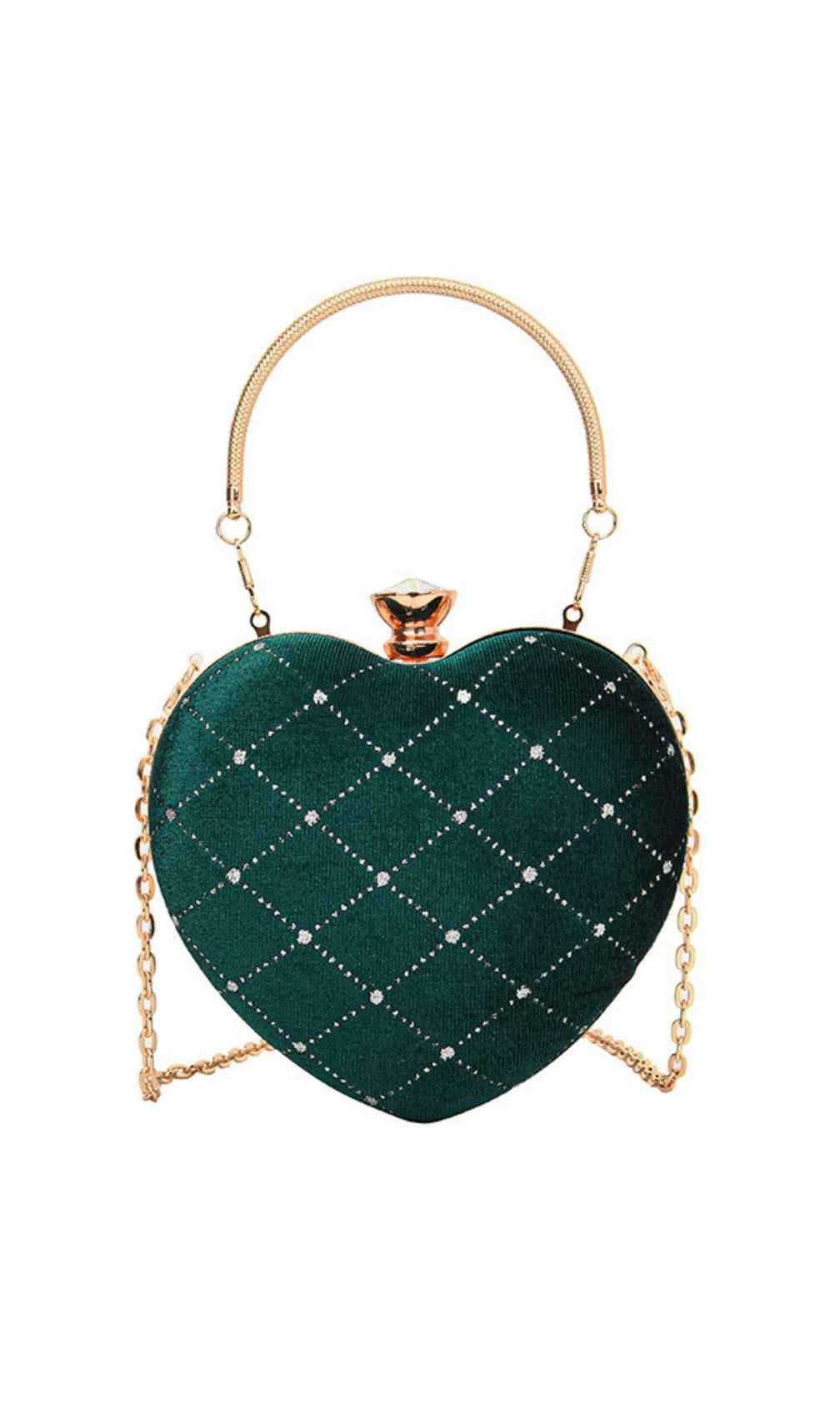 Angela Heart Shaped Velvet Clutch
