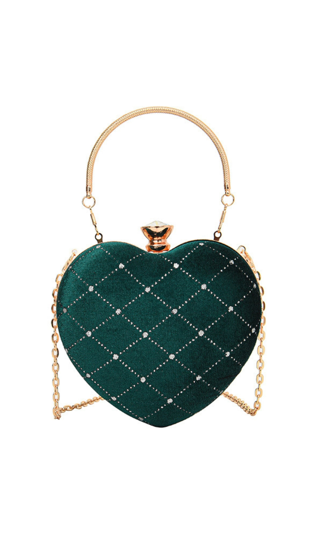Angela Heart Shaped Velvet Clutch