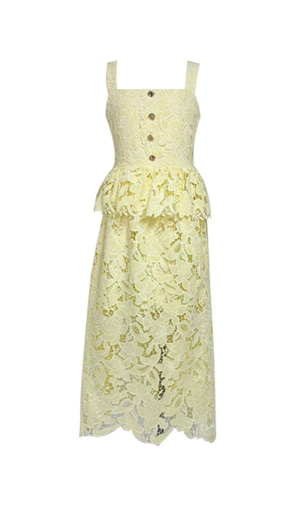 Fumito Flower Embroidery Midi Dress