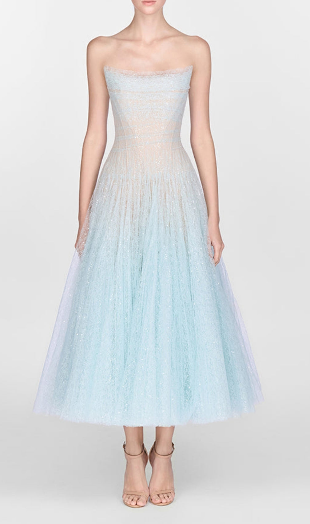 Estevan Blue Lace Midi Dress