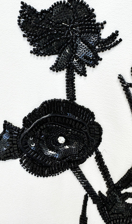 Butch White Flower Long Sleeve Mini Dress