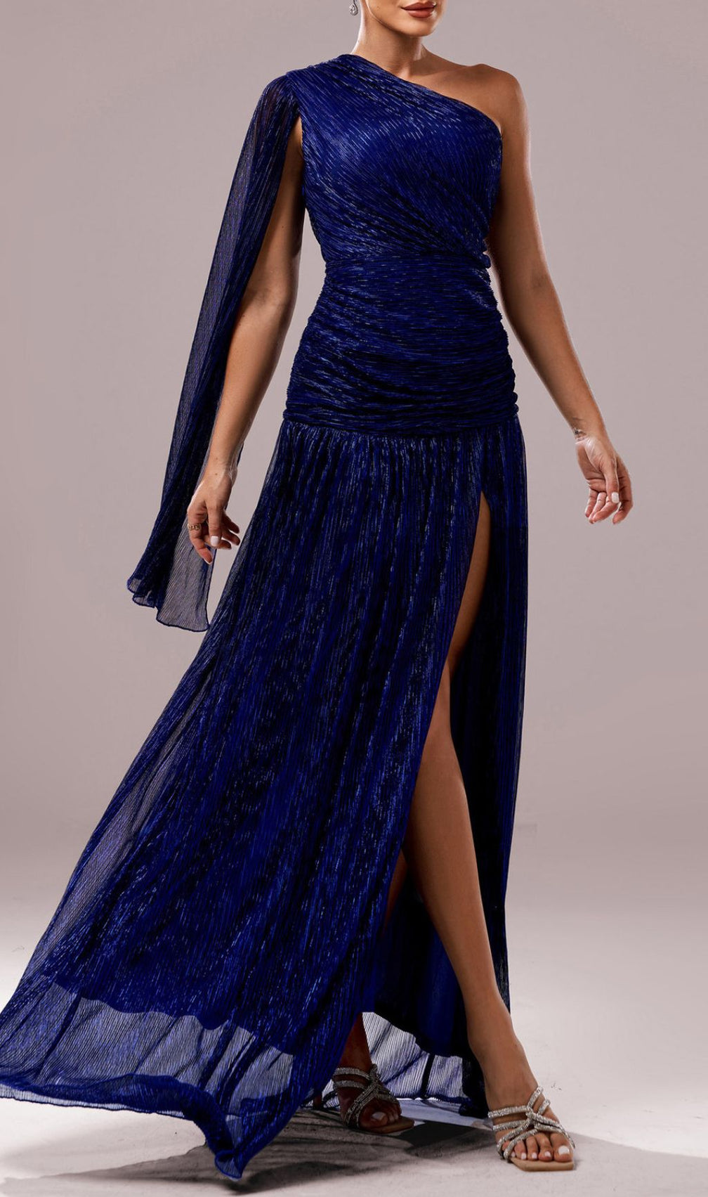 Fumiye One-Shoulder Slit Maxi Dress