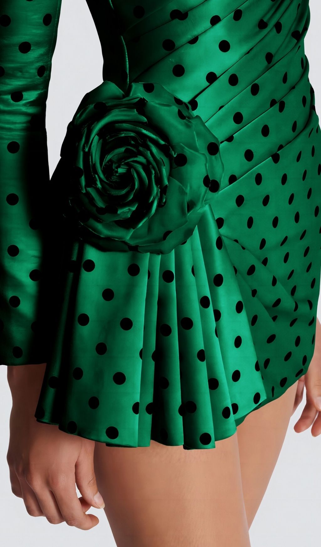 Polka Green Dots Short Printed Dress