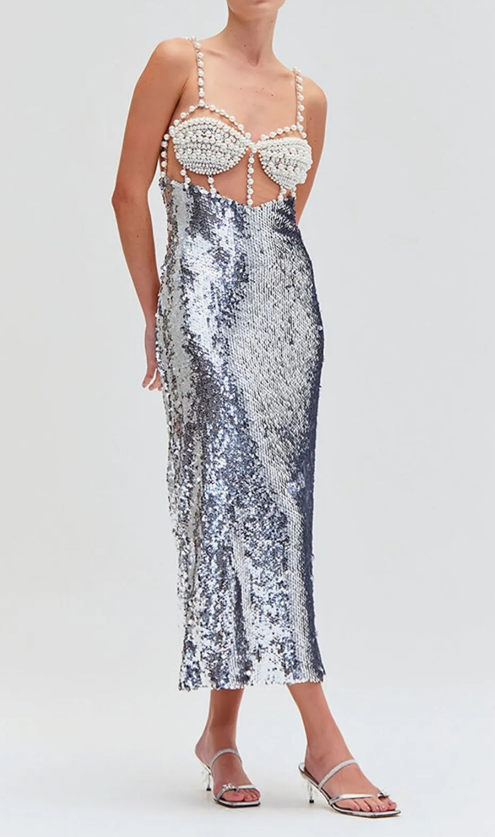 Edalene Beaded Sequin Midi Dress