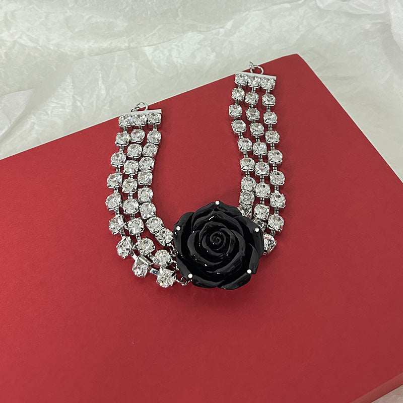 Avni Crystal Rose Statement Choker Necklace | Dazzling Glamour for Her