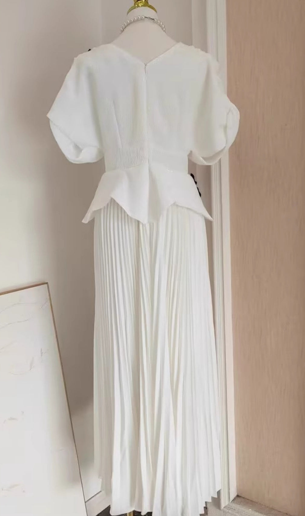 Fran White Flower Maxi Dress