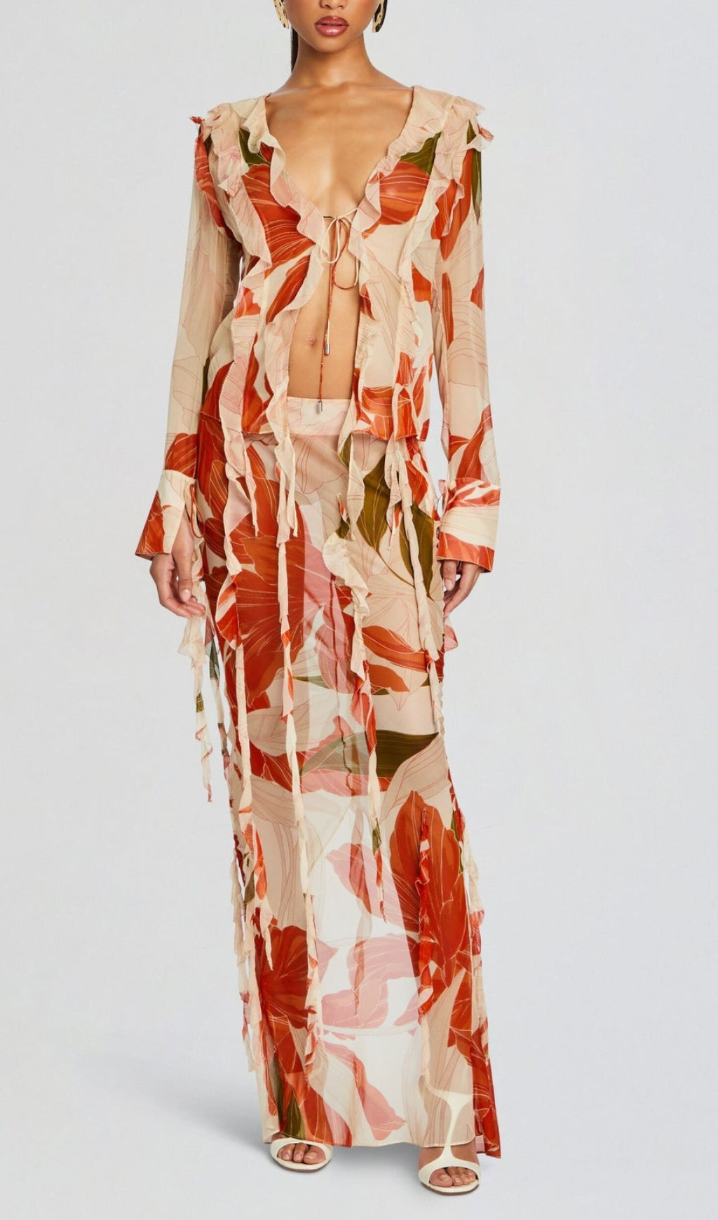 Beta Printed Ruffle Skirt Set