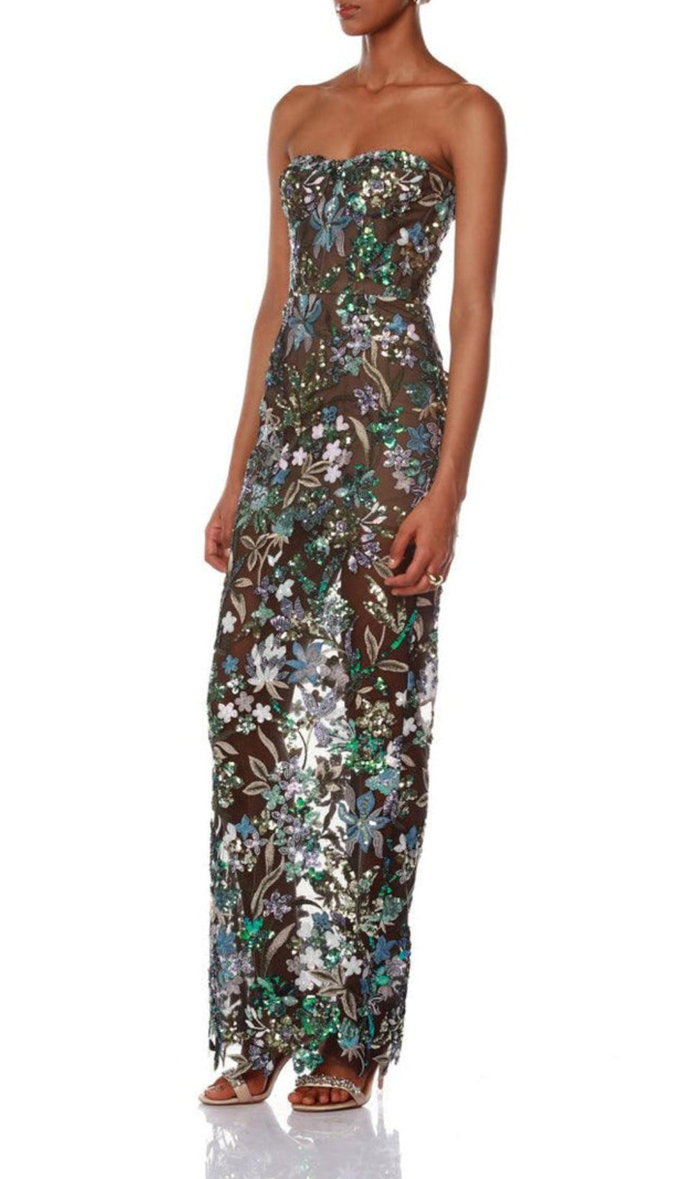 Azul Strapless Sequin Maxi Dress