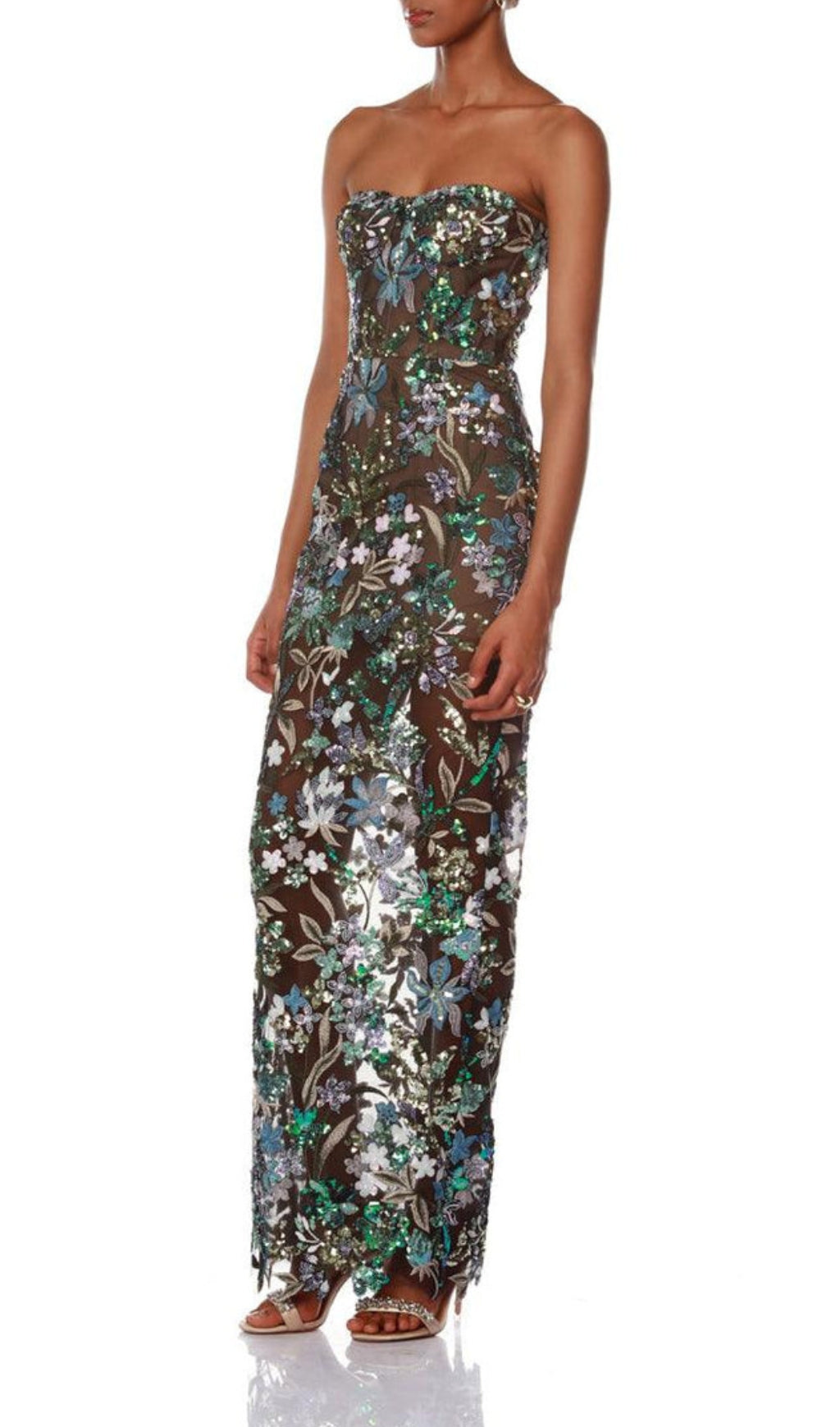 Azul Strapless Sequin Maxi Dress