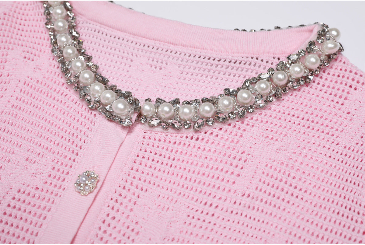 Georgina Diamante Beaded Knit Mini Dress Set