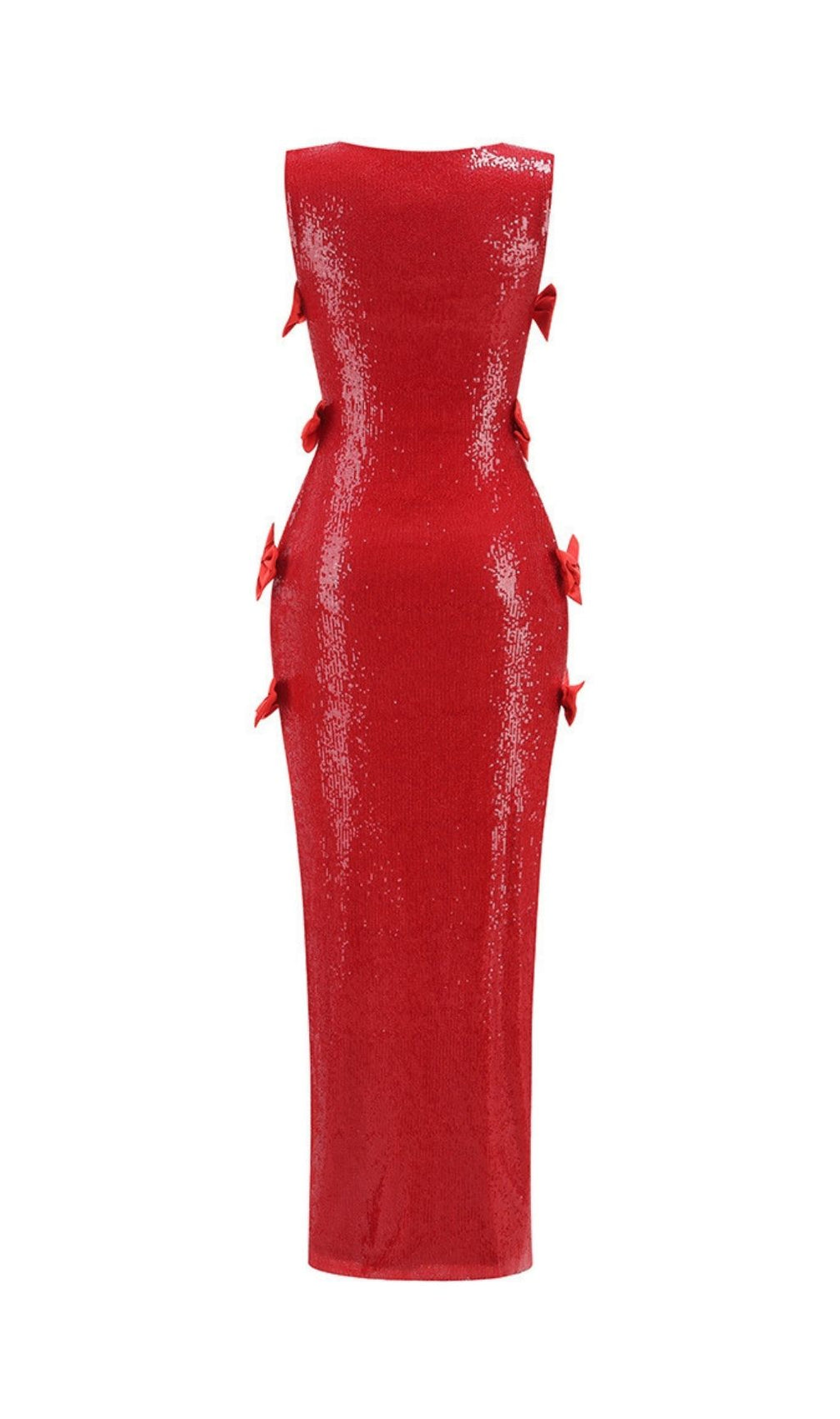 Kazia Red Sequin Bow Maxi Dress - The Ultimate Glamour Gown