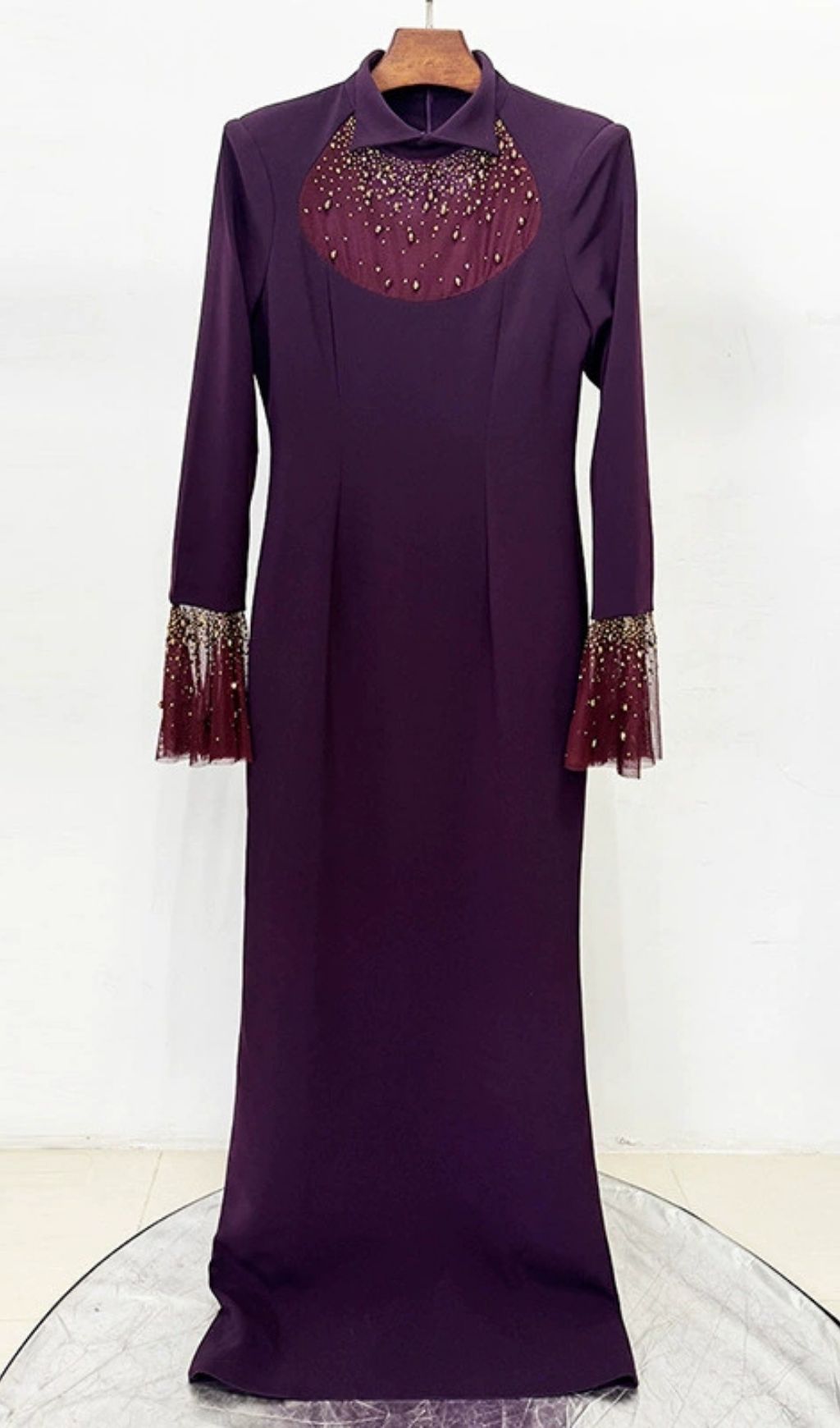 Kyrene Embellished Long Sleeve Maxi Dress