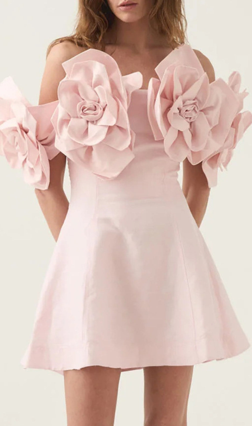 Chabela Flower Off-Shoulder Mini Dress