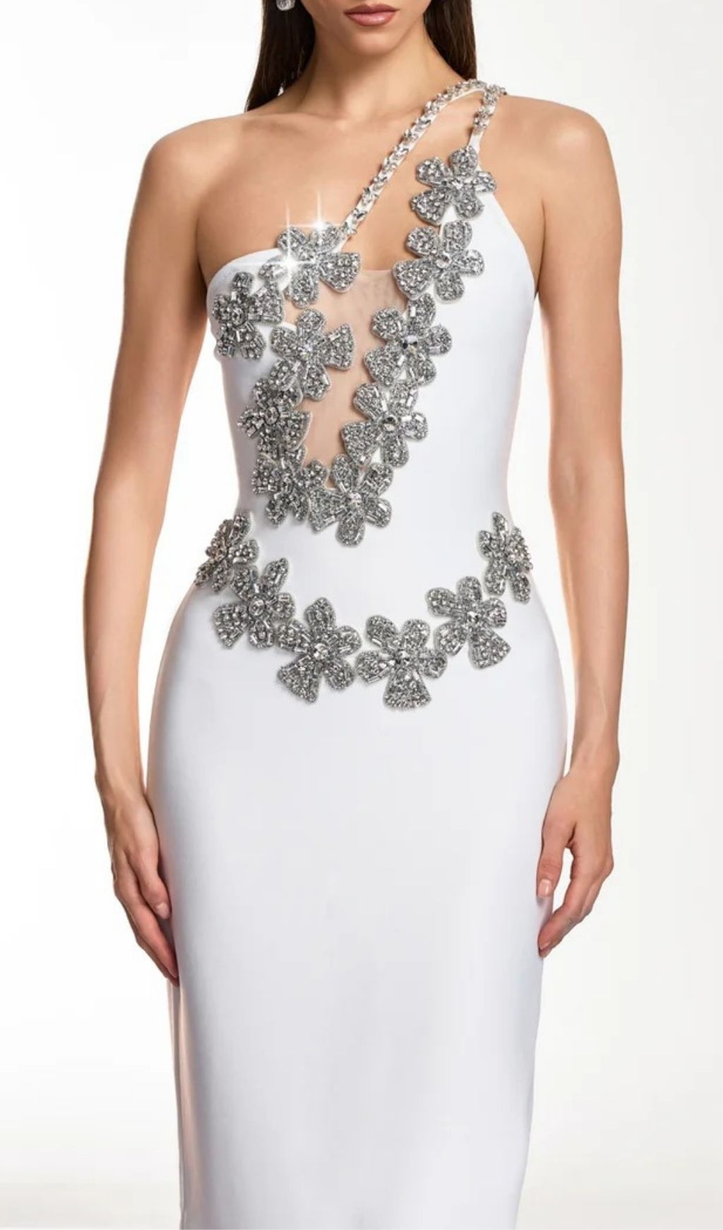 Sirel Diamond Flower Bandage Maxi Dress