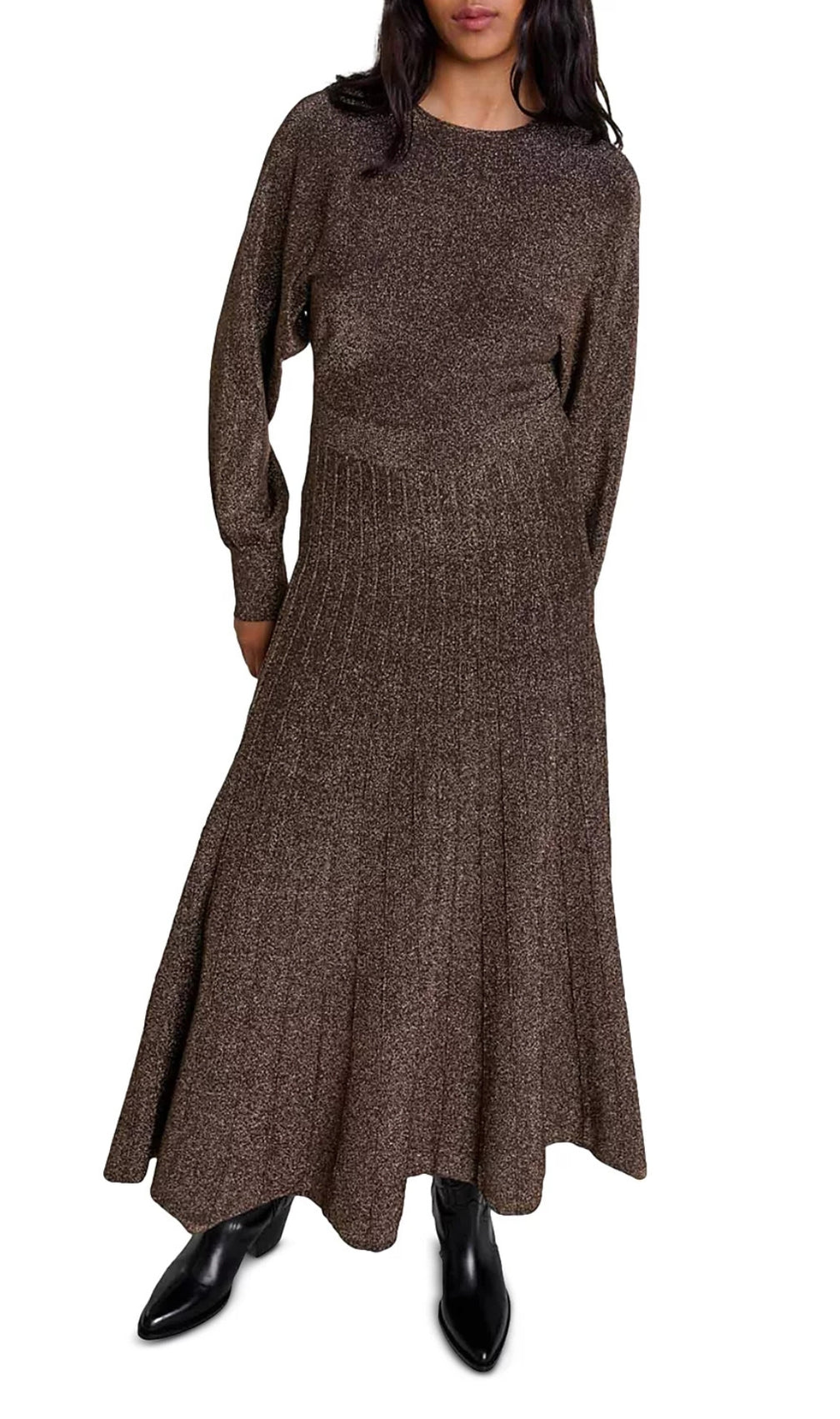 Rillante Metallic Knit Maxi Dress