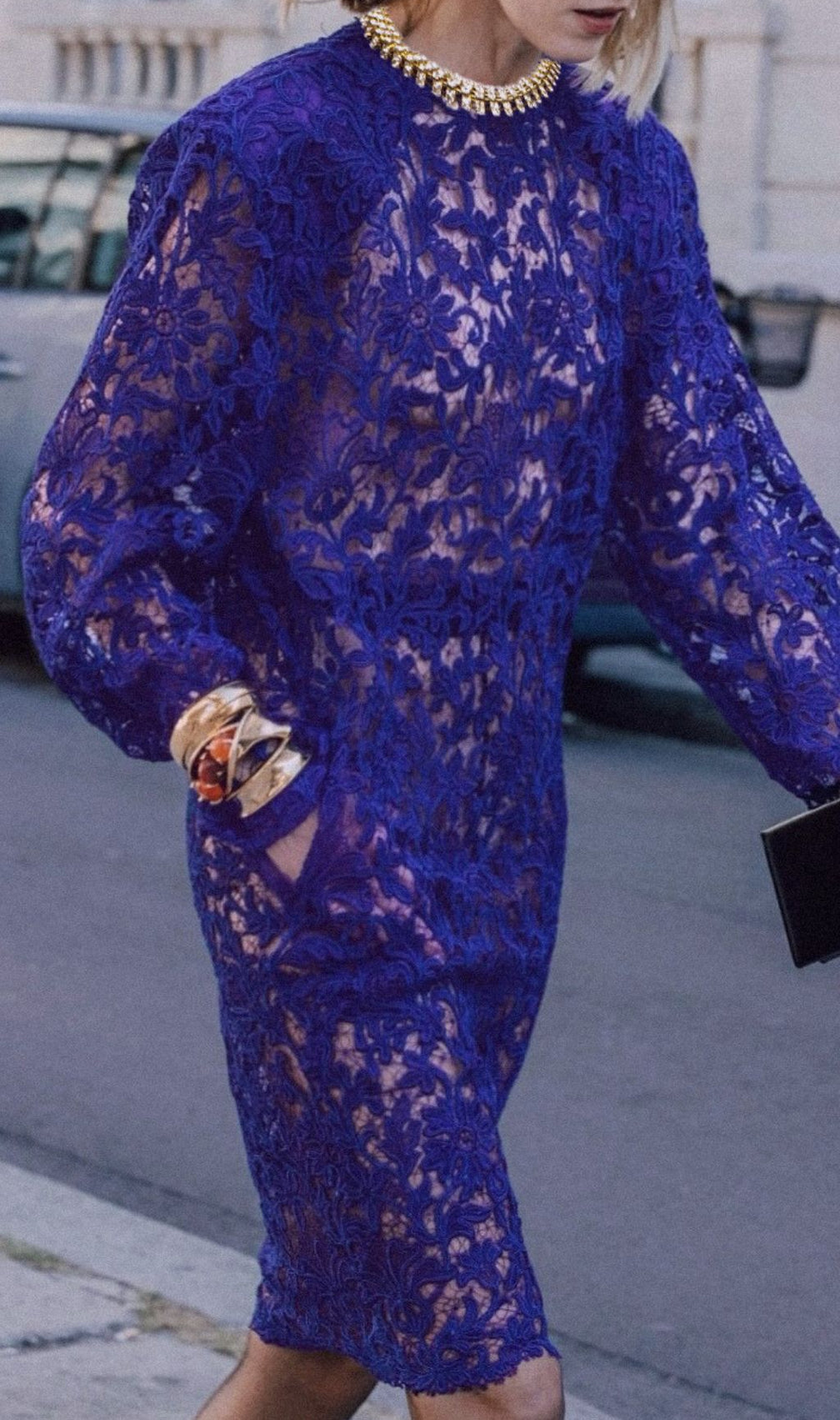 Hermia Royal Blue Lace Long Sleeve Mini Dress - Chic & Versatile for Women