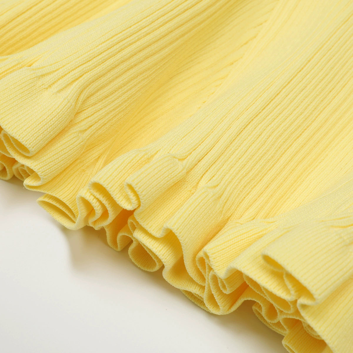 Buttery Yellow Ribbed Knit Cardigan & Mini Skirt Set - Chic 2-Piece Outfit