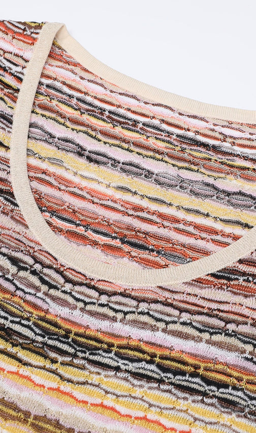 Julia Multi-Stripe Knit Maxi Dress - Effortless Long Sleeve Elegance