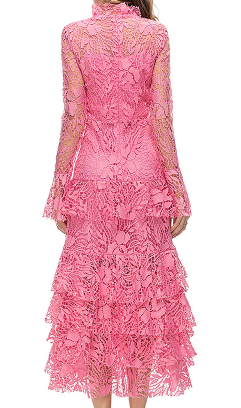 Anfisa Pink Lace Maxi Dress