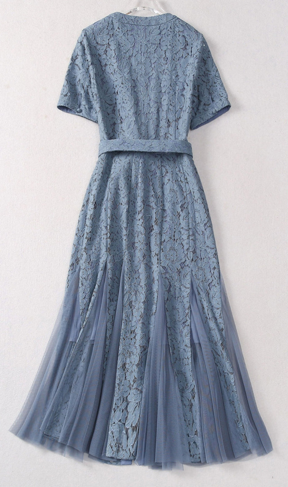 Audriana Blue Lace Midi Dress