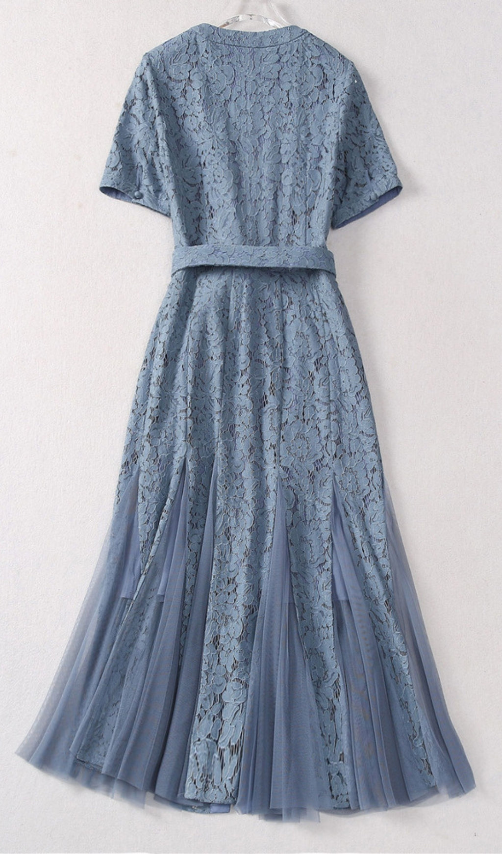 Audriana Blue Lace Midi Dress