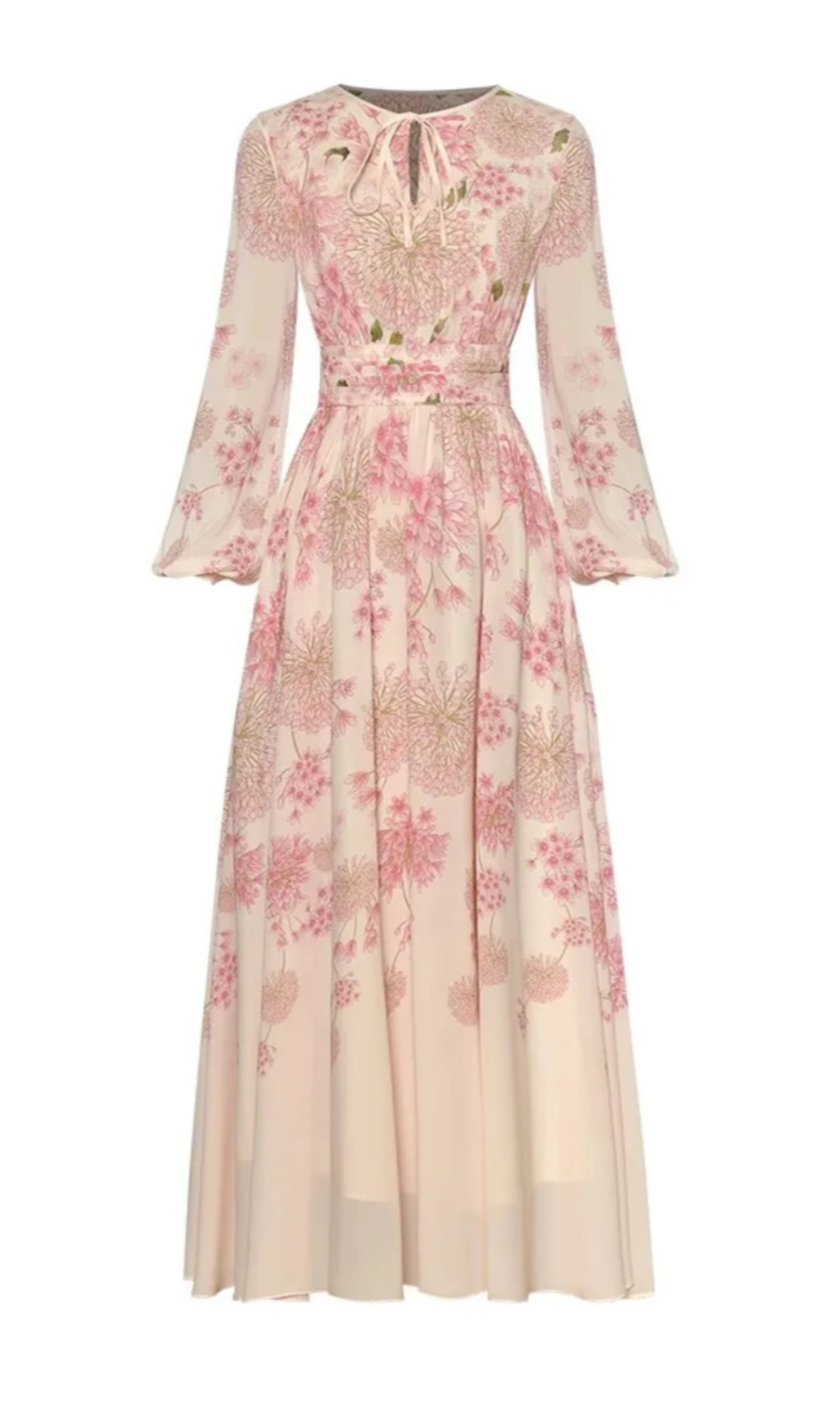 Anjanette Lace-Up Printed Maxi Dress