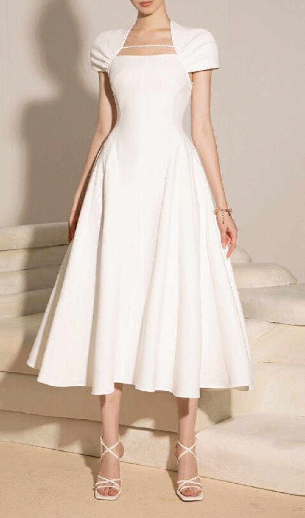 Alchemy White Midi Dress