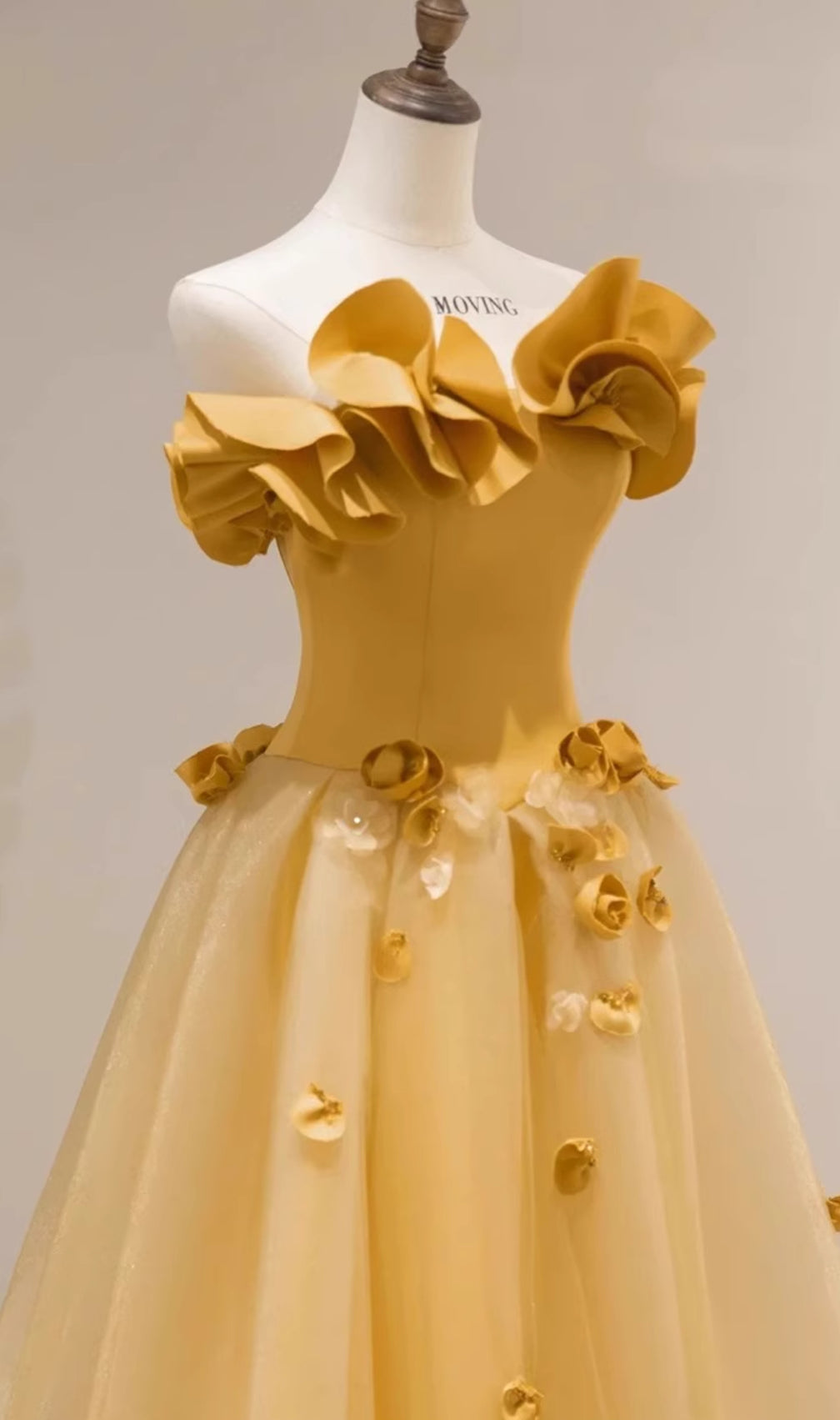 Dalia Yellow Flower Embellished Maxi Dress