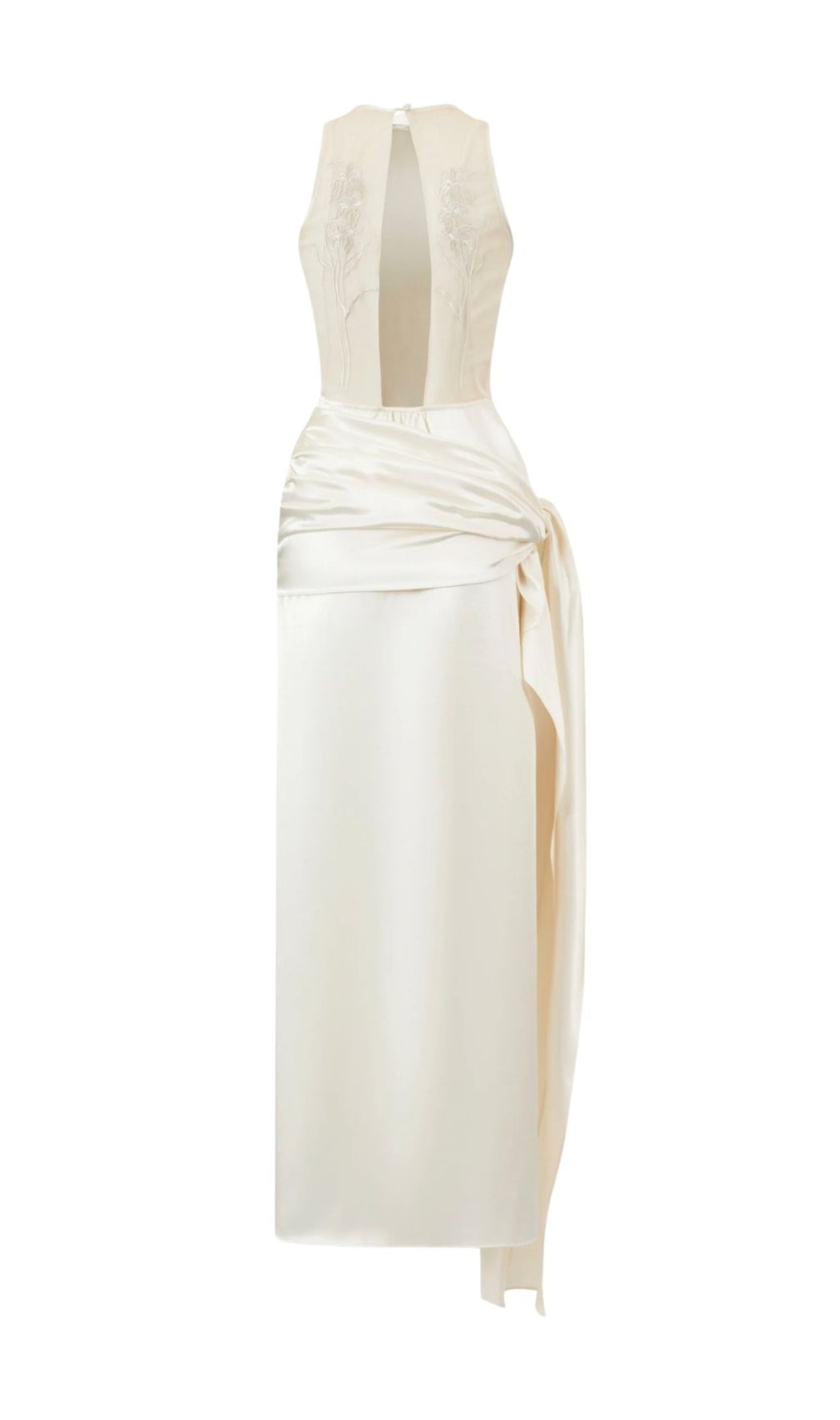Lachesis Sleeveless Backless Flower Maxi Dress